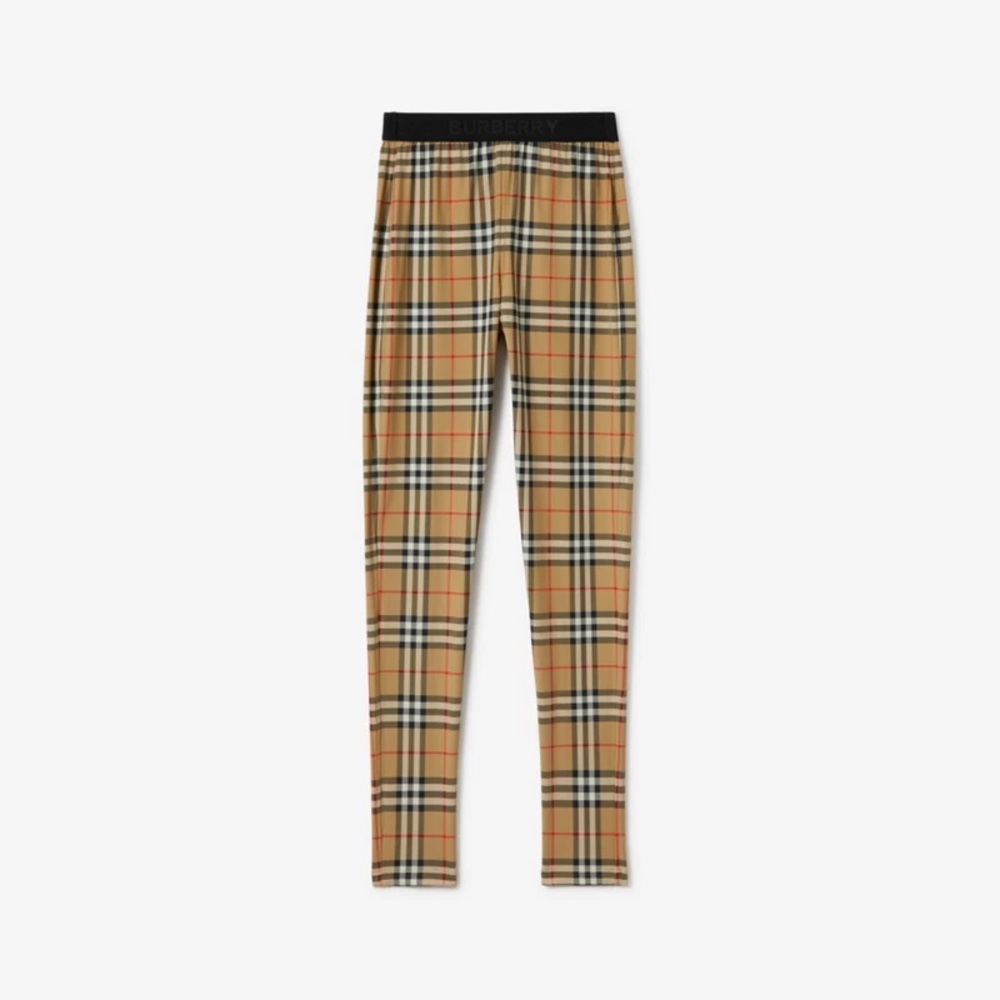 BURBERRY Check Stretch Jersey Leggings